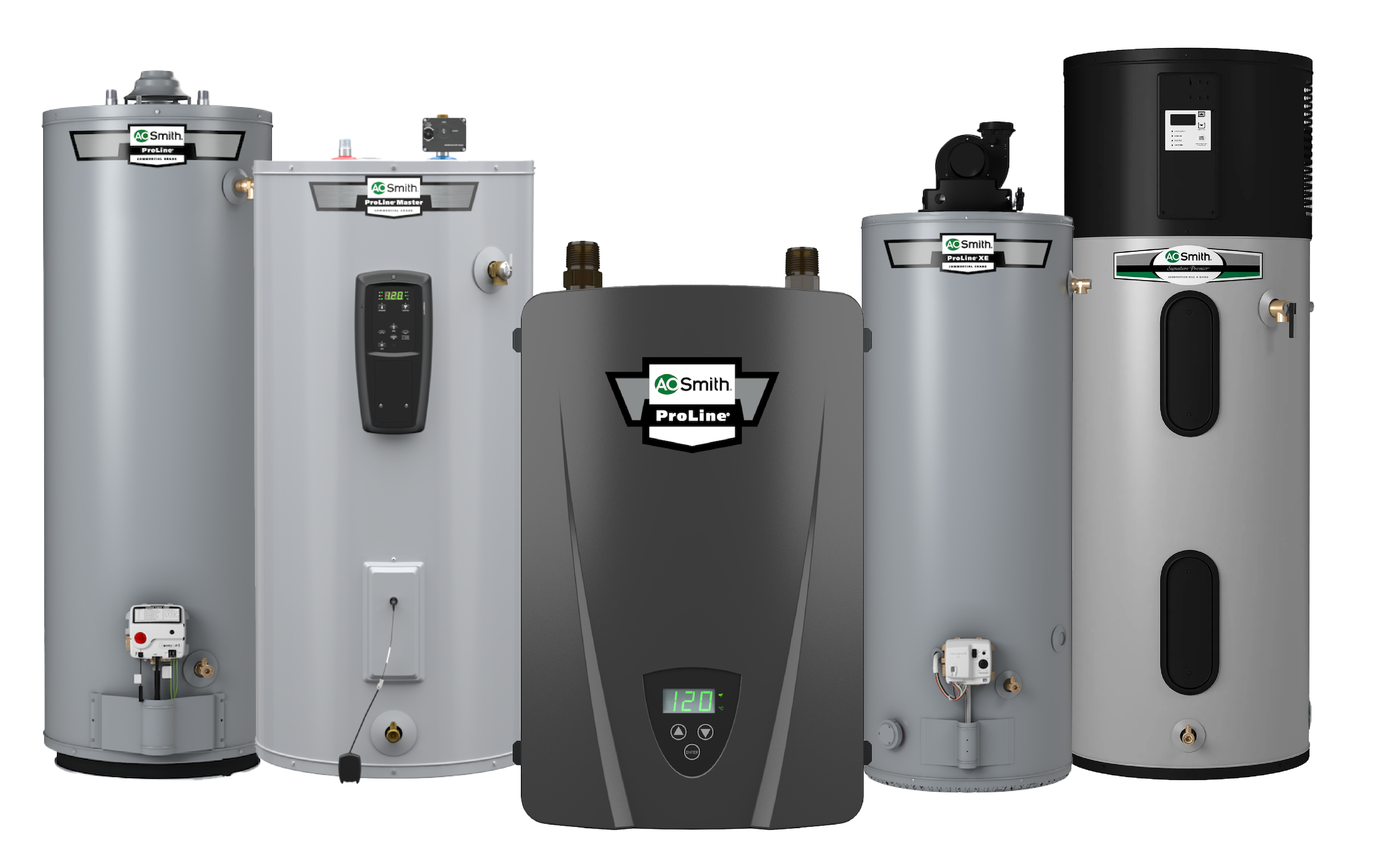 Select styles of water heaters, tanks and tankless