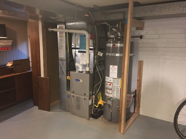 furnace water heater in basements