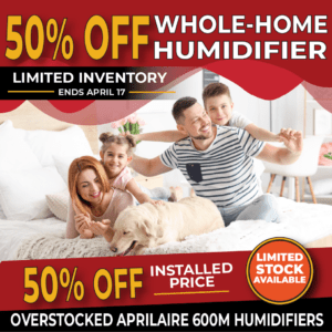 50% off aprilaire 600m whole-home humidifier for a limited time only.