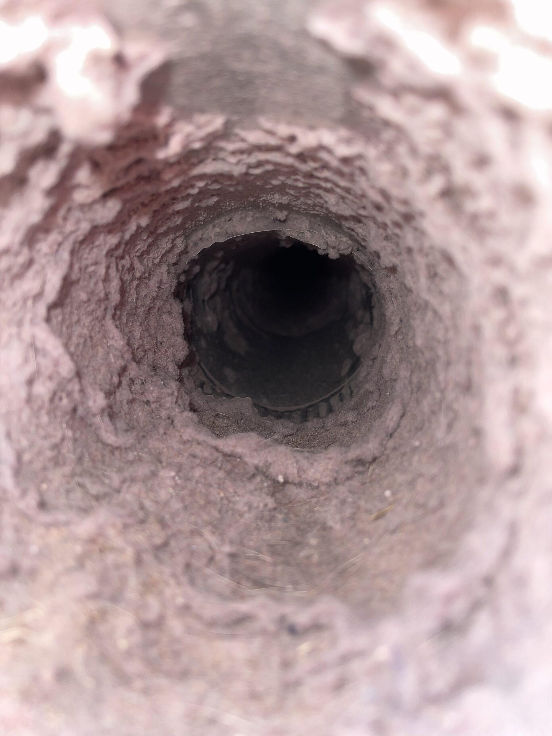 duct-cleaning-london-ontario-donaldson.jpg a lint filled dryer vent in Strathroy before professional duct cleaning services from Donaldson Home Services.
