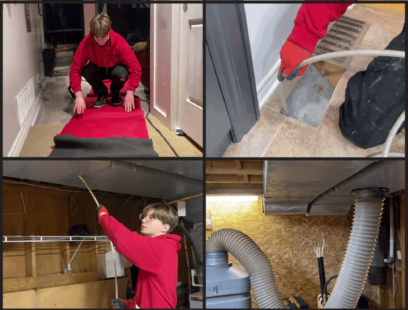 Donaldson Home Services cleaning ductwork in a home in London, Ontario